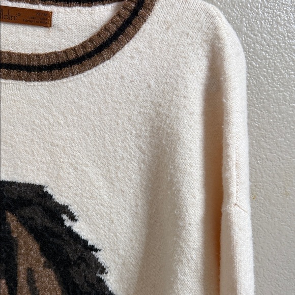 Belldini Cream and Brown Horse Design Sweater - Picture 4 of 6